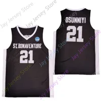 New Ncaa College St. Bonaventure Bona Bonnies Jerseys 21 Osun Osunniyi Basketball Jersey Black All Stitched