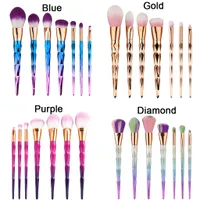 7Pcs set Diamond Makeup Brush Cosmetic Blending Rainbow Professional Makeup Brushes Set Eyeliner Eyebrow Lip Brush Beauty Tool