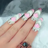 Nieuwe Mode Crystal Finger Rings Rhinestone Bloem Kroon Vinger Nail Ringen Leuke Bowknot Nail Art Finger Ring voor Meisjes Schoonheid Sieraden Gift
