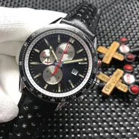 Ny Mode Sport Man Klockor Carre Cool Watch Importerad Kvarts Rörelse 41mm Caliber Sapphire Ring Läderrem Män Present Gratis Frakt