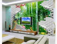 Özel 3d fotoğraf duvar resimleri duvar kağıdı 3D stereoskopik yaratıcı moda bambu orman HD oturma odası TV arka plan duvar kağıd ...