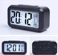 Smart Sensor Nachtlicht Digital-Wecker mit Temperatur-Thermometer-Kalender, Stumm Schreibtisch Tischuhr Bedside Wake Up Snooze GD64