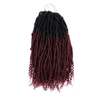 14インチの爆弾跳ねツイストヘアエクステンション高温繊維70g / PCの自然な黒茶色の合成かぎ針編み編組女性のための髪の色