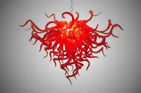Högkvalitativ Modern Murano Glass Ceiling Lamps Lights Dale Chihuly stil ljuskronor i rött
