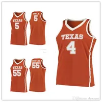 Texas Longhorns College # 4 Mohamed Mo Bamba Jersey de basketball # 5 Royce Hamm Jr. # 55 Nom de numéro personnalisé d'Elijah Mentrou-Long.