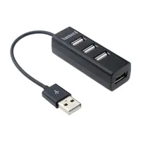 Hannord 4-портовый USB-концентратор Mini USB Spliter Hub Adapter Черный высокоскоростной концентратор USB 2.0 адаптер для ПК Компьютерные аксессуары