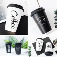 Roestvrij staal koffiekop herbruikbare brieven print koffie sap water cup reizen water mok thuis kantoor koffiemok