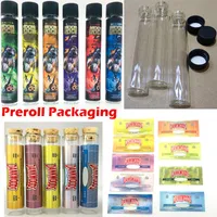 Dankawoods Moonrock Pre Roll Packaging 120 * 20mm Glasbuizen Cork Top Lege Flessen Containers Pre Roll Joint Buizen met Stickers E-Sigaretten