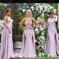 Светло-фиолетовые платья подружки невесты с поездом изготовленные на заказ Сделано сатин Русалка для выпускного вечера Платья для вечеринок Partique Элегантное вечернее платье