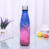Starry Sky Cola Shaped Water Bottle Vacuum Insulated Outdoor Travel Water Bottle Stainless Steel Double Wall Coke Shape Water Cup DBC VT1214