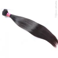 Rak hårbuntar obearbetade jungfruliga mänskliga hårvävförlängningar 1 st naturlig svart silkeslen stark inslag bellahair