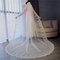 One Layer 3*3 Meters Luxury wedding veil White Ivory Cathedral bridal veils Customize New Appliques Edge Wedding Party Veil With Comb