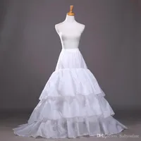 High Quality 2019 New A Line Plus Size Krinoline Braut 3 Hoop Petticoats für Wedding Dress Hochzeit Rock Zubehör Beleg mit dem Zug CPA207