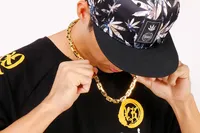 GNAYY Qualitäts-Gold Edelstahl Casting-Platz lange Kette Box Halskette Mens Hip-Hop Schmuck bling 8mm 63cm Schwergewicht 159g