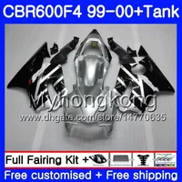 Kropp + Tank för Honda CBR600 F4 CBR 600 F4 FS CBR600 F 4 287HM.13 CBR600F4 99 00 Silver Black Hot CBR600FS CBR 600F4 1999 2000 Fairings Kit