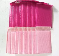 25pcs / lot light 핑크 / 장미 핑크 폴리 버블 메일러 봉투 패딩 메일 링 가방 선물 패키지를위한 셀프 씰링