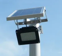 Ilustración solar impermeable al aire libre 54 LED Foco enfocado Luz de bandera de LED solar con hardware para postes de bandera para Wal Keaturway Llfa