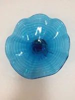 Modern Blue Hand Blown Glass Plates Wall Lamps Art Hotel Projects Living Room Hanging Decorative Plate