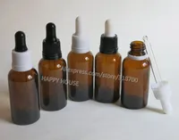 Partihandel E-juice flaskor 360pcs / parti 30ml Amber Glasflaska med Tammer Event Dropper, 30cc Brown Glass Essential Oil Bottle