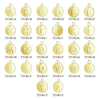Gold 26 Buchstaben von A bis Z Edelstahl DIY Anhänger 12mm Durchmesser Initialen Charme Modeschmuck Zubehör