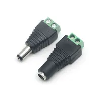 Kvinna / Male DC Power Jack Connector Plug Adapter 5.5x2.1mm för 5050 3528 Enkelfärgad LED-band Ljus för CCTV-kamera