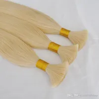 Scatola a scorta limitata Offerta spessa 100 capelli umani 50 cm 60cm Bionde Virgi Human Hair Bulk On Vendi Bliny Hair Blonde