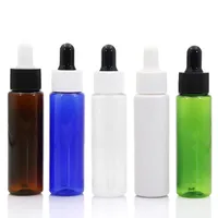 Capacidade de 30 ml de alta qualidade PET frasco conta-gotas de óleo essencial conta-gotas de plástico com tampa preto e branco F2685