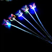 NOVITÀ Illuminazione Giocattolo Shine Briad Colorful Butterfly Hair Party Decorazione essenziale Halloween Fibra ottica in fibra ottica trecce