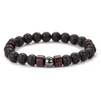 Wooden ball beads manual hand series of men&#039;s and women&#039;s fashion national wind bracelet lava stone bracelet