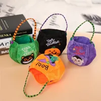 Halloween Decorative Props Childrens Portable Pumpkin Snowman Lantren Basket Gift Candy Bag Basket Treat or Trick Bag Bucket