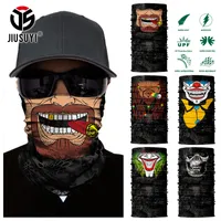 3D Seamless Headband Beard Man Joker Clown Skeleton Skull Neck Warmer Half Face Mask Head Scarf Bandana Sun Protection