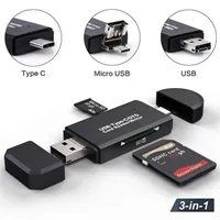 Lector de tarjetas SD USB C lector de tarjetas 3 en 1 USB 2.0 TF / adaptador Mirco SD inteligente lector de tarjetas de memoria de tipo C OTG Lector de tarjetas Flash Drive