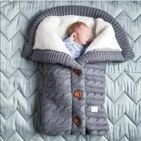 Bambino sacco a pelo busta Inverno Bambini SleepSack Sacco per passeggino a maglia sonno Sack Newborn Swaddle Knit Wool Slaapzak