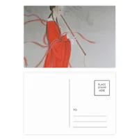 Flute Red Beauty Chinesische Malerei Postkartenset Geburtstag dankt Karte Mailing Side 20pcs
