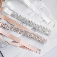 Hot Koop EA Rhinestone Decals Bruid Taille Hand-gestikt Crystal Trouwjurk Accessoires High-End Crystal Tailleband Belt Sjerpen
