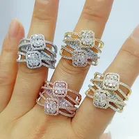GODKI Baguette Cut Ring Engagement Handmade Rainbow CUBIC ZIRCONIA Stone Rings For Women Fashion Finger Accessories Wedding Band CX200609