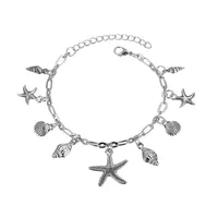 Kimter Bohemian Starfish Tortuga Colgante Tribunal para Mujeres Silver Shell Anklet Bracelets Foot Jewelry Fashion Accessories Free DHL X55FZ