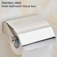 Stainless Steel Tissue Box Roll Holder Toilet Wall Mounted Roll Holder Bathroom Simple Single Cover Tissue Holder for Bathroom Stand