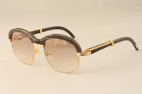 2019 nuevo marco de gafas de cuerno de patrón negro natural de alta calidad, moda patrón negro cuernos espejo piernas gafas de sol 1116728 tamaño: 60-18-135mm