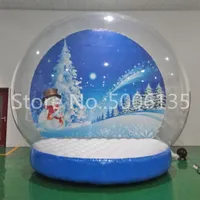 Kerst opblaasbare sneeuwbol fotocabine menselijke maat 2m, 3m, 4m seizoensgebonden buiten / indoor voor show display decoratie adviseren werf globe goedkoop