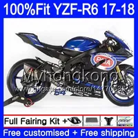 Injectie Blauw Pata Voorraad Lichaam voor Yamaha YZF600 YZF R6 YZFR6 2017 2018 248hm.8 YZF 600 YZF R 6 YZF-600 YZF-R6 17 18 FUNLINGS KIT + 7GIFTEN