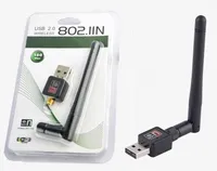 Mini 150Mbps USB WiFi Kablosuz Adaptör Ağ Ağ Kartı LAN Adaptörü ile 2dBi Anten İçin Bilgisayar Aksesuarları DHL