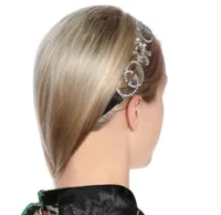 Nuevo diseñador Full Rhinestone Letter Headbands Bling Bling Alphabet Satin Hair Band Accesorios para el cabello Headdress227j