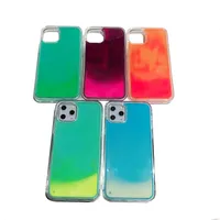 Ciecz Luminous Neon Sand Quicksand Telefon Case dla iPhone 11 Pro 5.8 calowe Glow w ciemnej okładce Fiiphone XS Max XR X 8 7 PLUS