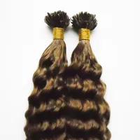 Heiße Verkäufe Kinky Curly Stick I Tip Remy Human Hair Extensions 200s Virgin Brasilianischer Kinky Curly Vorgebundener Keratin-Fusion-Stick Ich tippe Haare