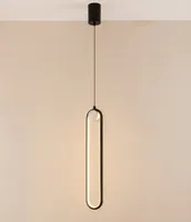 Nordic Einfache Moderne LED Hängende Lichter Schlafzimmer Nachttischlampen Eisen Kunstlinie Hanglamp Wohnzimmer Hintergrund Wand Anhänger Lichter Llfa