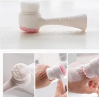 Double Side Silikon-Gesichtsreiniger Pinsel bewegliche Größe 3D-Gesichtsreinigung Vibration Massage Gesicht Waschen Produkt Hautpflege-Tool