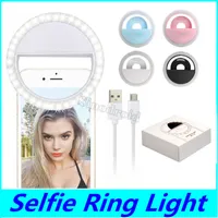 RK12充電式のユニバーサルLED Selfie Light Ring Light Flash Lamp Selfieリング照明カメラ写真iPhone Samsung S10 Plus 50pcs
