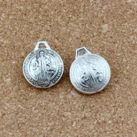50Pcs 17.5x20.5mm Antique silver 3D medal charms Benedict Michael Pendants DIY Jewelry Fit Pendants Necklace Christmas gift A-563