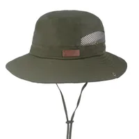 Conception de la pêche Chapeau de soleil et chapeau de maille pour hommes / femmes Safari Cap avec protection solaire Sucket unisexe Boonie Boonie Chapeau